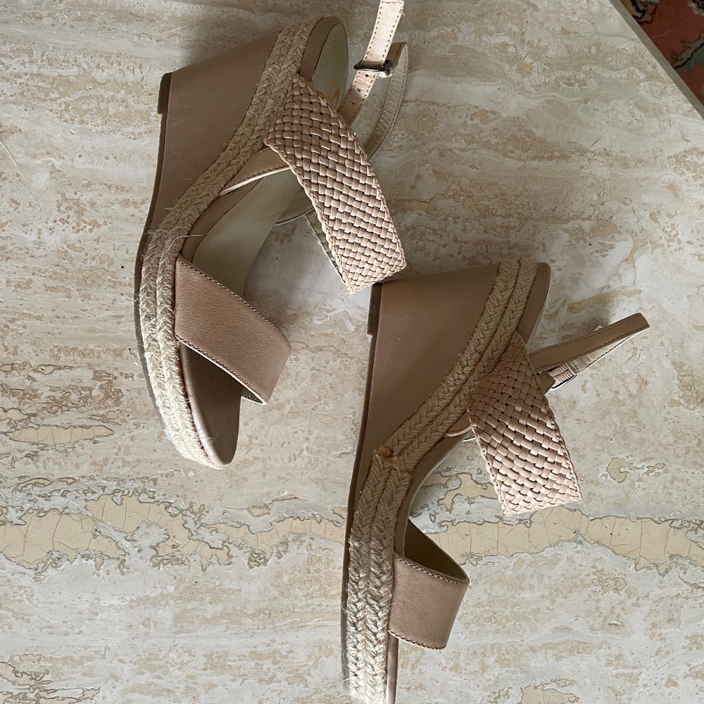 New Denver Hayes beige leather espadrille sandals, sz. US 7, never worn. - Picture 2 of 5